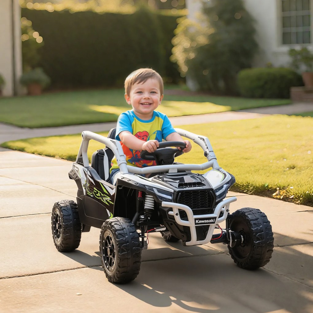 AIYAPLAY 12V Elektryczny pojazd terenowy dla dzieci, pilot, światła LED, muzyka, klakson, dla dzieci w wieku 3-8 lat, Szary