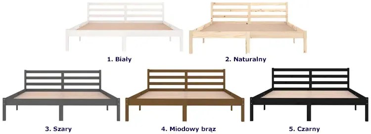 Podwójne łóżko sosnowe z zagłówkiem 160x200 cm Z3-D98