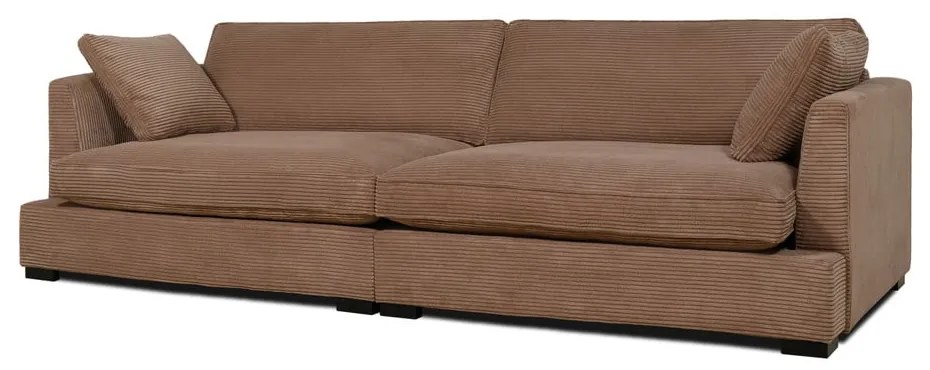 Jasnobrązowa sztruksowa sofa 266 cm Mobby – Scandic