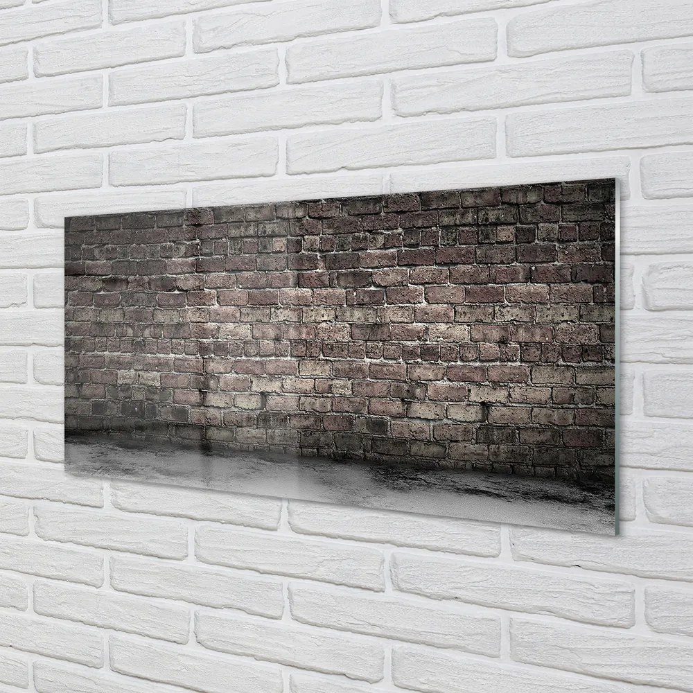 Szklany Panel Cegła mur vintage