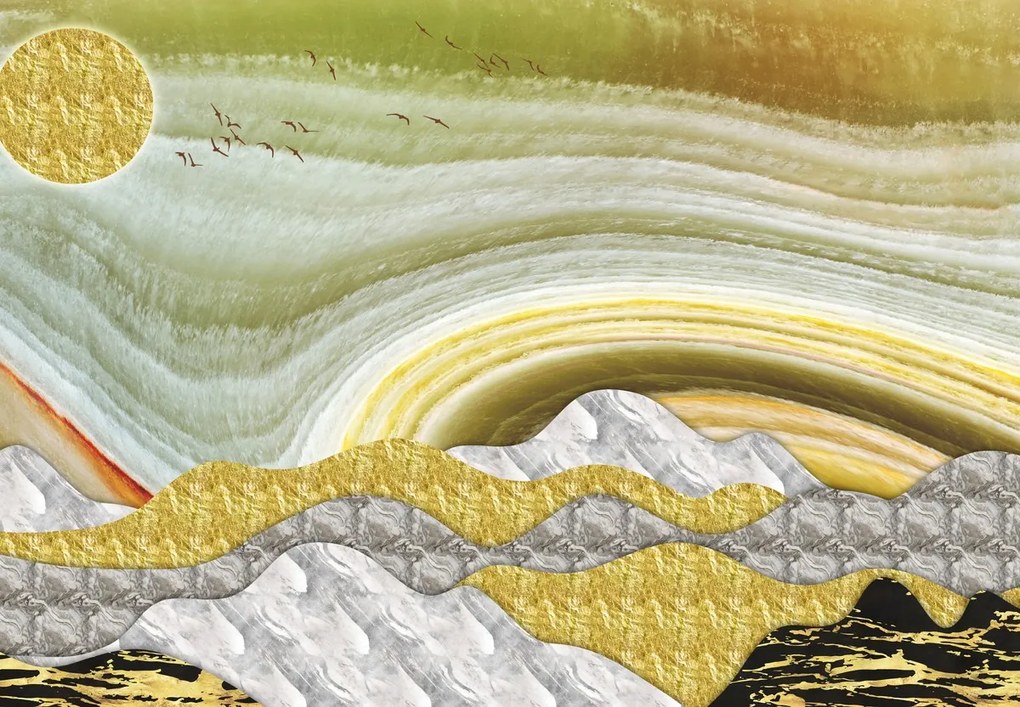 Fototapeta - Złote słońce (196x136 cm)