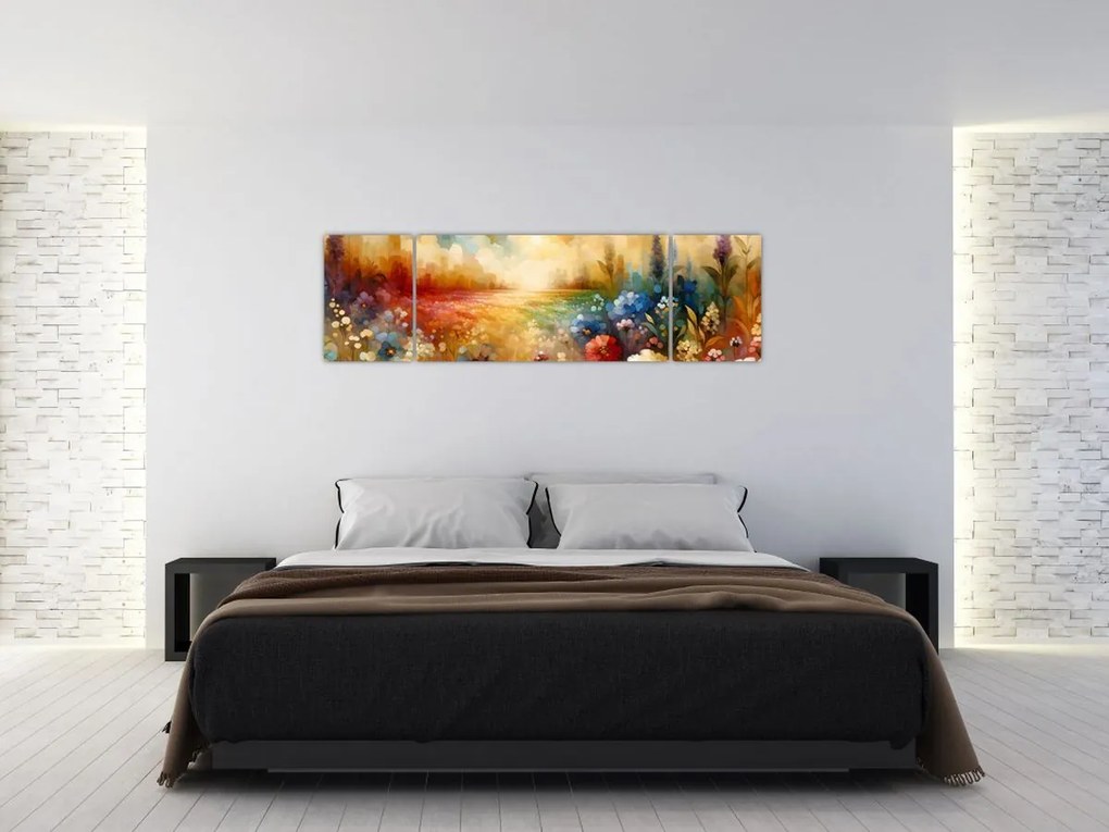 Obraz - Kolorowa łąka (170x50 cm)