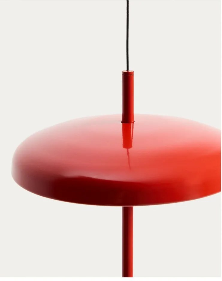 Czerwona lampa sufitowa LED ze ściemniaczem z metalowym kloszem ø 16 cm Porte – Kave Home