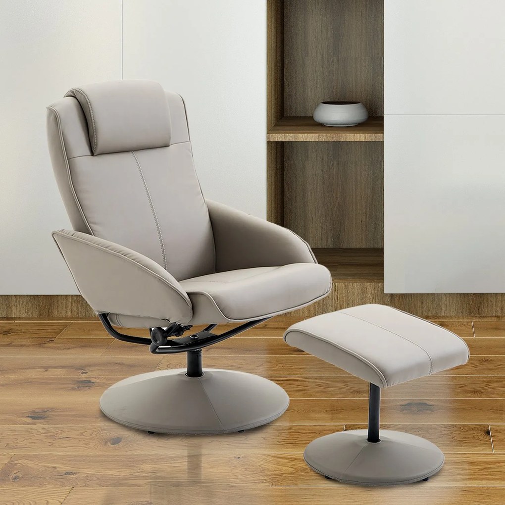 Homcom Relax Chair TV Krzesło Fotel 360° Obrotowy z podnóżkiem