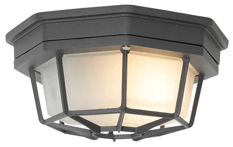Lampa sufitowa rustykalna ciemnoszara 21,3 cm IP44 - Bri