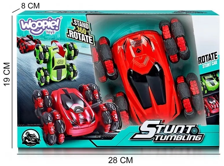 Woopie zdalnie sterowane auto rc akrobata rotacja 360 z pilotem 2,4 ghz
