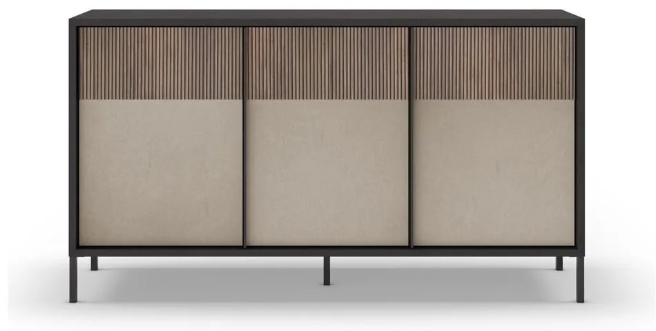 Antracytowo-jasnobrązowa niska komoda 156x86 cm Amalia – Marckeric