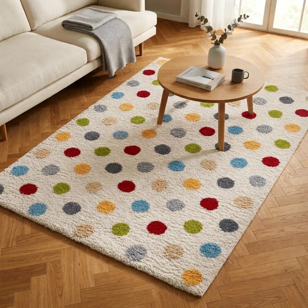 Kremowy dywan 133x190 cm Norge Dots – Universal