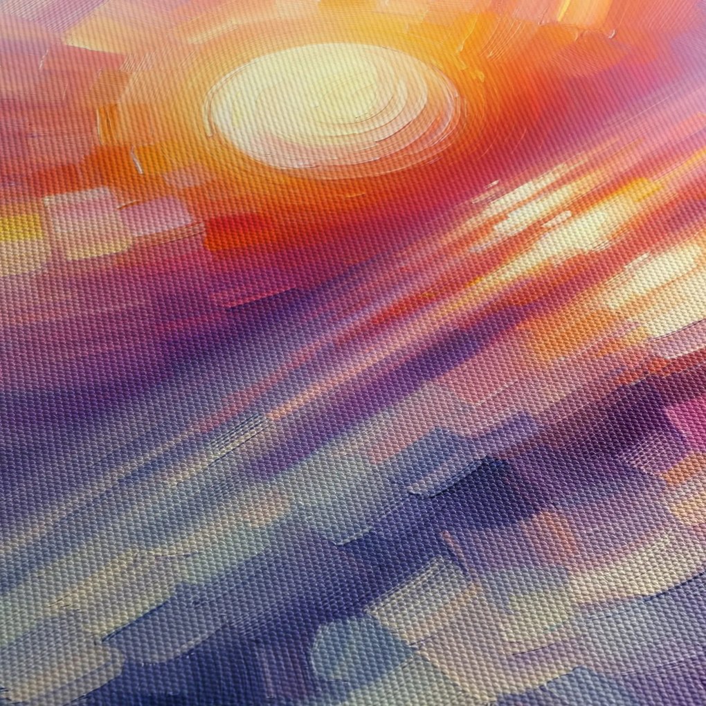 Obraz - Kolorowy artystyczny zachód słońca (170x50 cm)