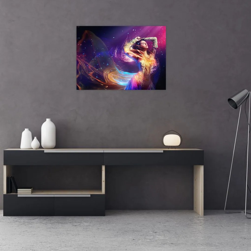 Obraz na szkle mistycznej kobiety (70x50 cm)