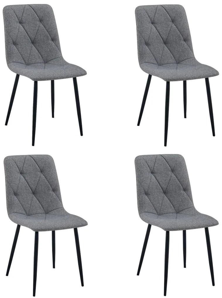 Szare krzesło do kuchni LIBRA z czarnymi nogami