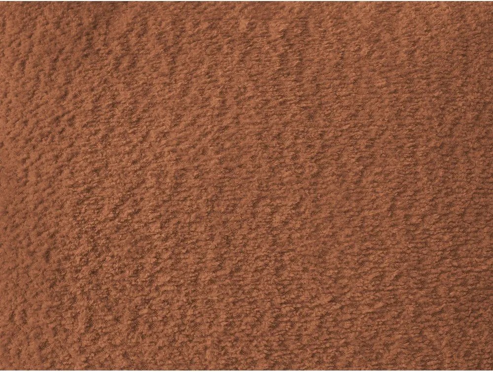 Pomarańczowy narożnik z materiału bouclé (lewostronny/z szezlongiem) Azra – Bobochic Paris