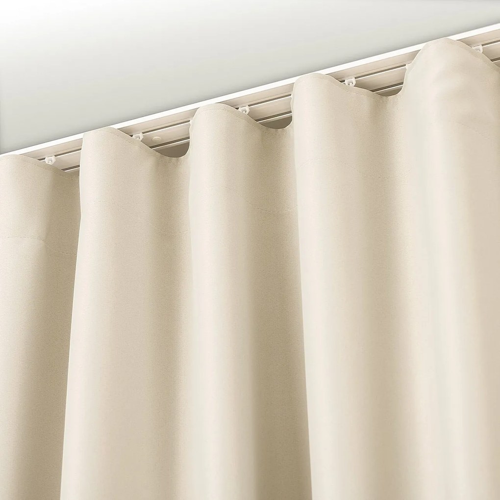 Zasłona zaciemniająca na taśmie marszczącej 140x280cm szarobeżowa 1 szt.