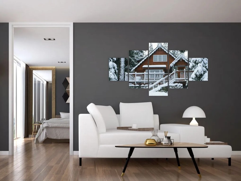Obraz - Drewniany domek (125x70 cm)