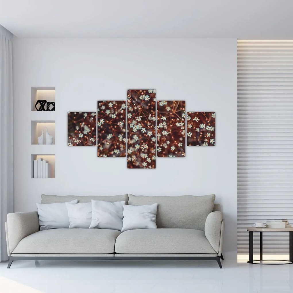 Obraz kwiatu niezapominajki (125x70 cm)