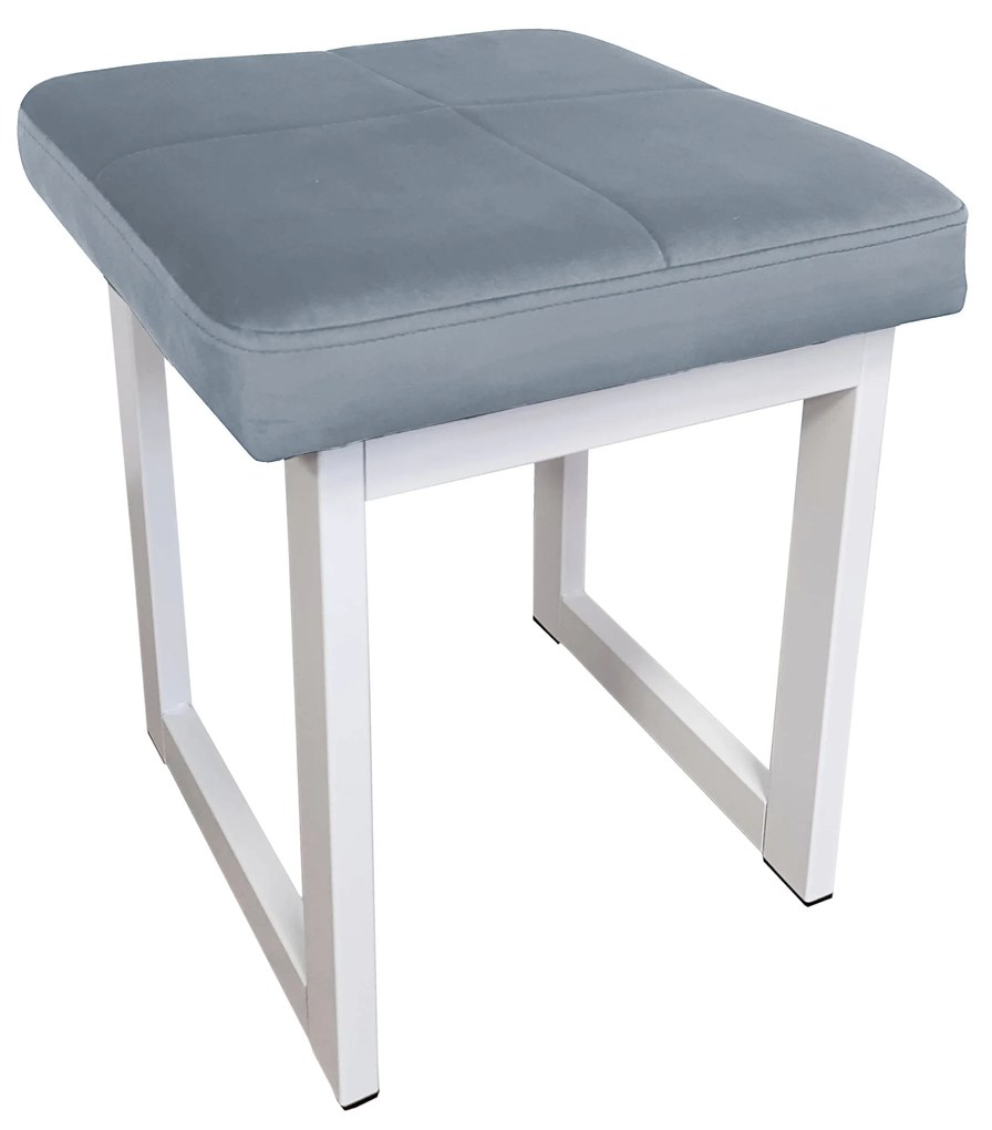Taboret SOLID tkanina Welur stelaż metalowy STOŁEK LOFT