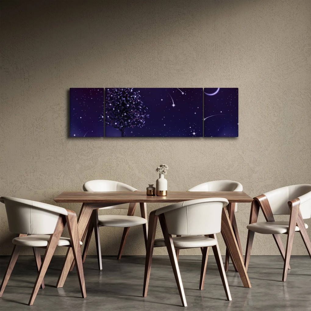 Obraz - Noc uchwycona przez ilustrację (170x50 cm)