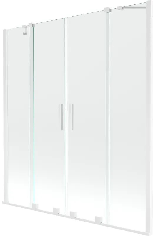 Mexen Velar Duo parawan nawannowy 2-skrzydłowy rozsuwany 140 x 150 cm, transparent, biały - 896-140-000-02-20