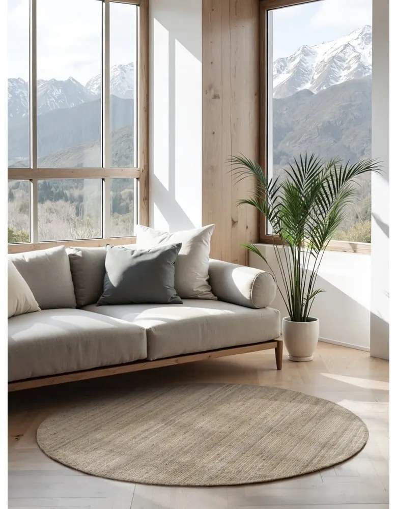 Szarobrązowy okrągły dywan z juty ø 160 cm Bouclé Jaipur – Hanse Home