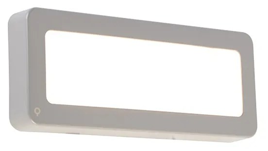 Zewnetrzna Nowoczesna prostokątna lampa ścienna zewnętrzna szara z LED - Prim Nowoczesny Oswietlenie zewnetrzne