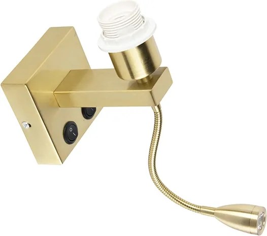 Nowoczesna kinkiet mosiądz z elastycznym ramieniem - Brescia Combi