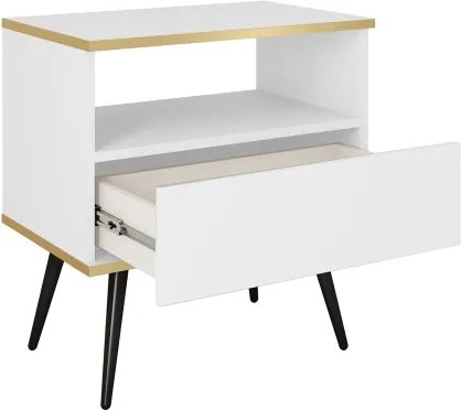 ORIANA Szafka nocna S 54 biała | nogi czarne