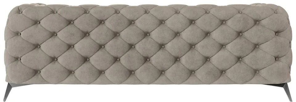 Szarobeżowa aksamitna sofa 225 cm Chelsea – Ropez