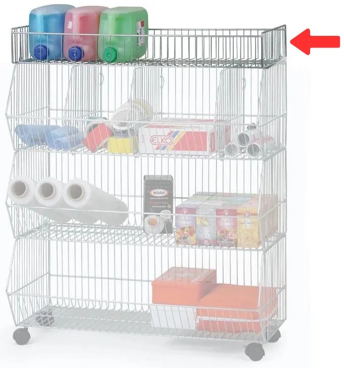 Półka druciana (górna) do koszów nastawnych, 900 mm