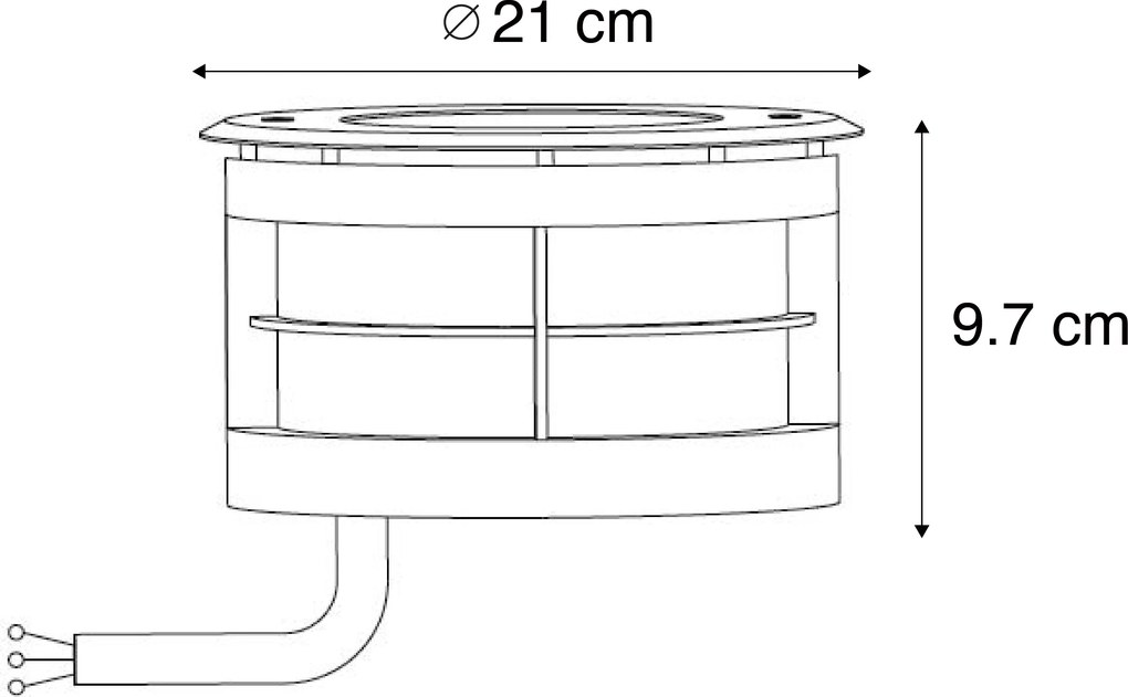 Nowoczesny klosz do zabudowy stalowy z LED 20W - Bridge