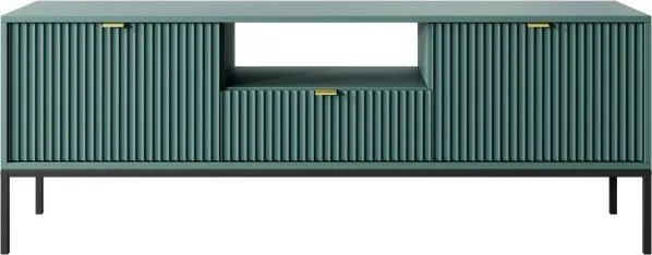 NAYA Szafka RTV 154 zielona (LABRADOR) | czarny stelaż