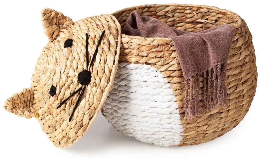 Dziecięcy kosz na zabawki z hiacyntu wodnego w naturalnym kolorze ø 40x43 cm Cat – Compactor