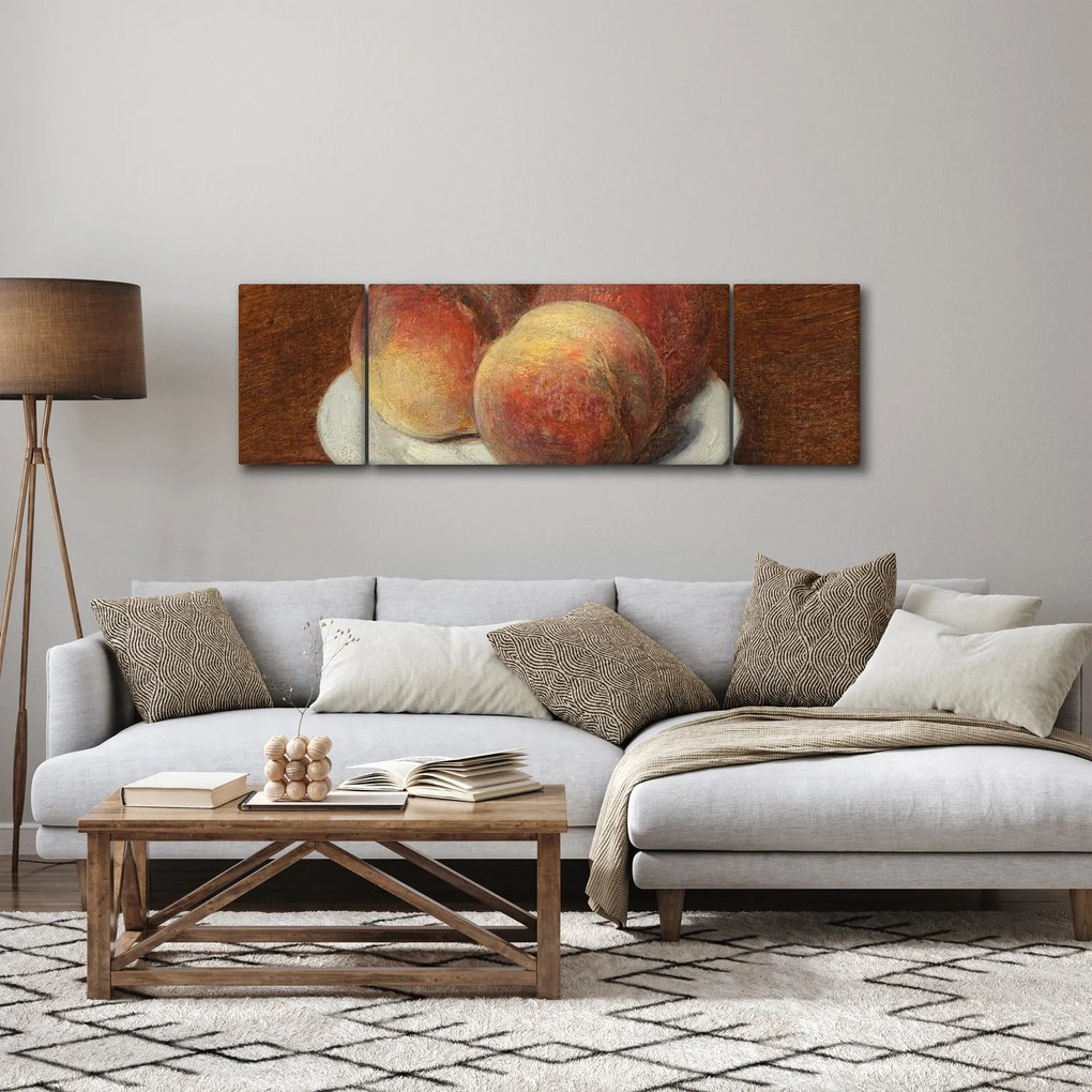 Obraz - Henri Fantin-Latour, Three Peaches on a Plate, reprodukcje (170x50 cm)