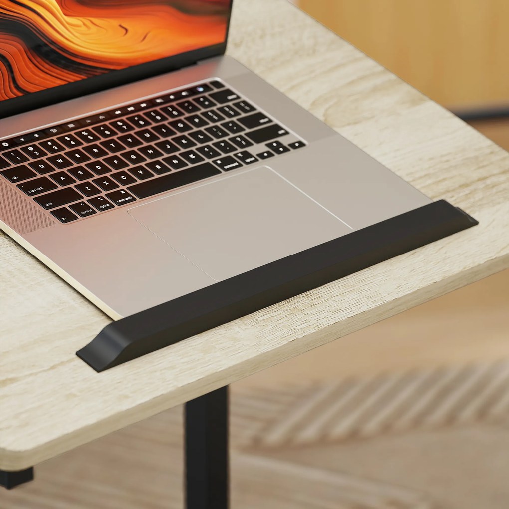 HOMCOM Stolik pomocniczy, biurko, stolik nocny, regulowana wysokość, 4 kółka, metalowa rama