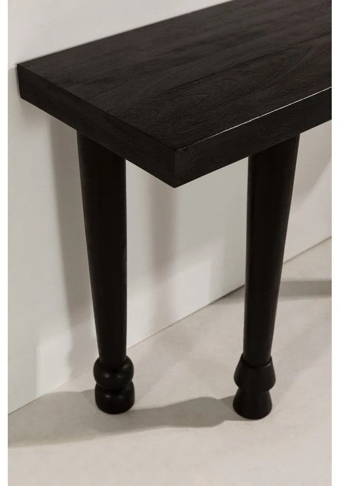 Czarna konsola z litego drewna mango 40x130 cm Inaya – MOME