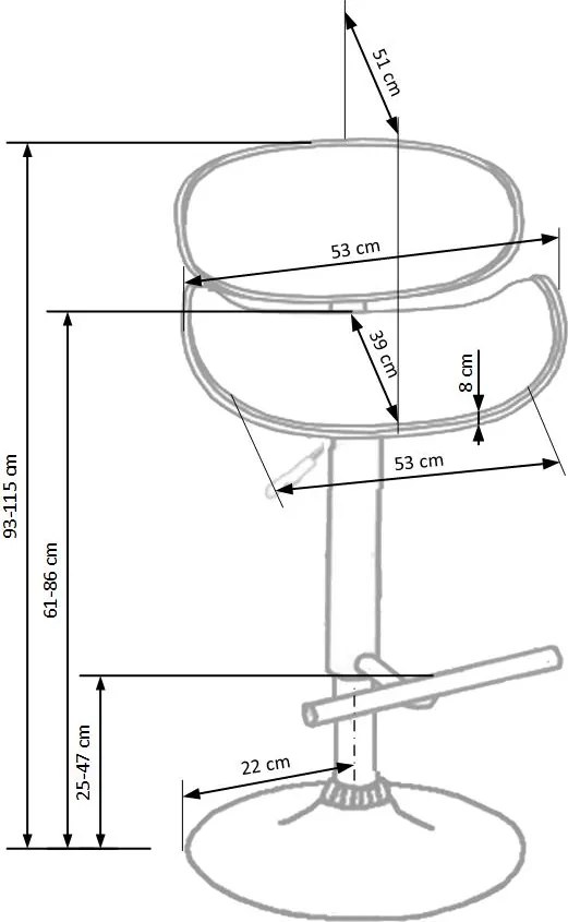Designerskie krzesło barowe H44
