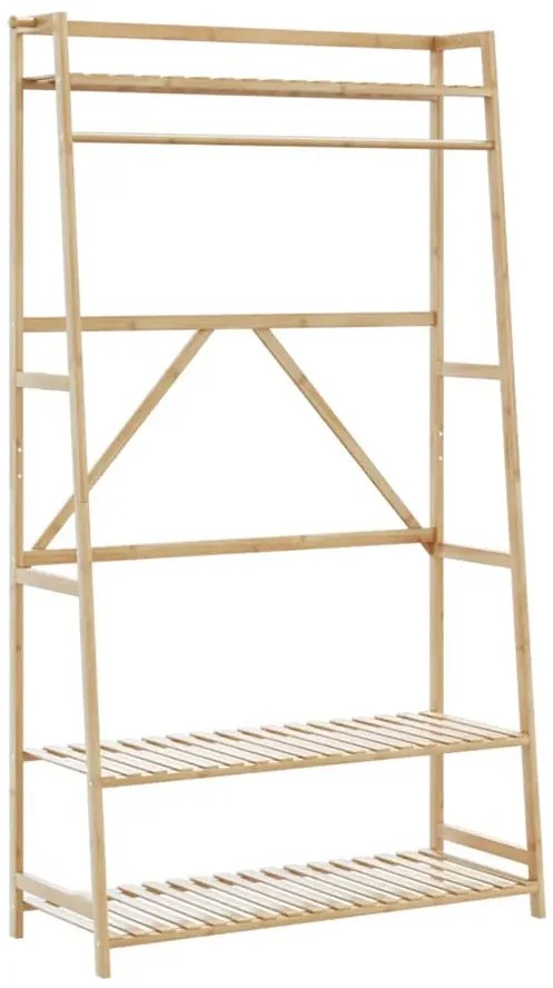 Bambusowy stojący wieszak z półkami na buty N6-Z45