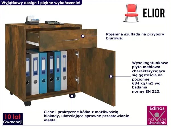 Mobilny Kontenerek Biurowy Przydymiony Dąb M7-K84