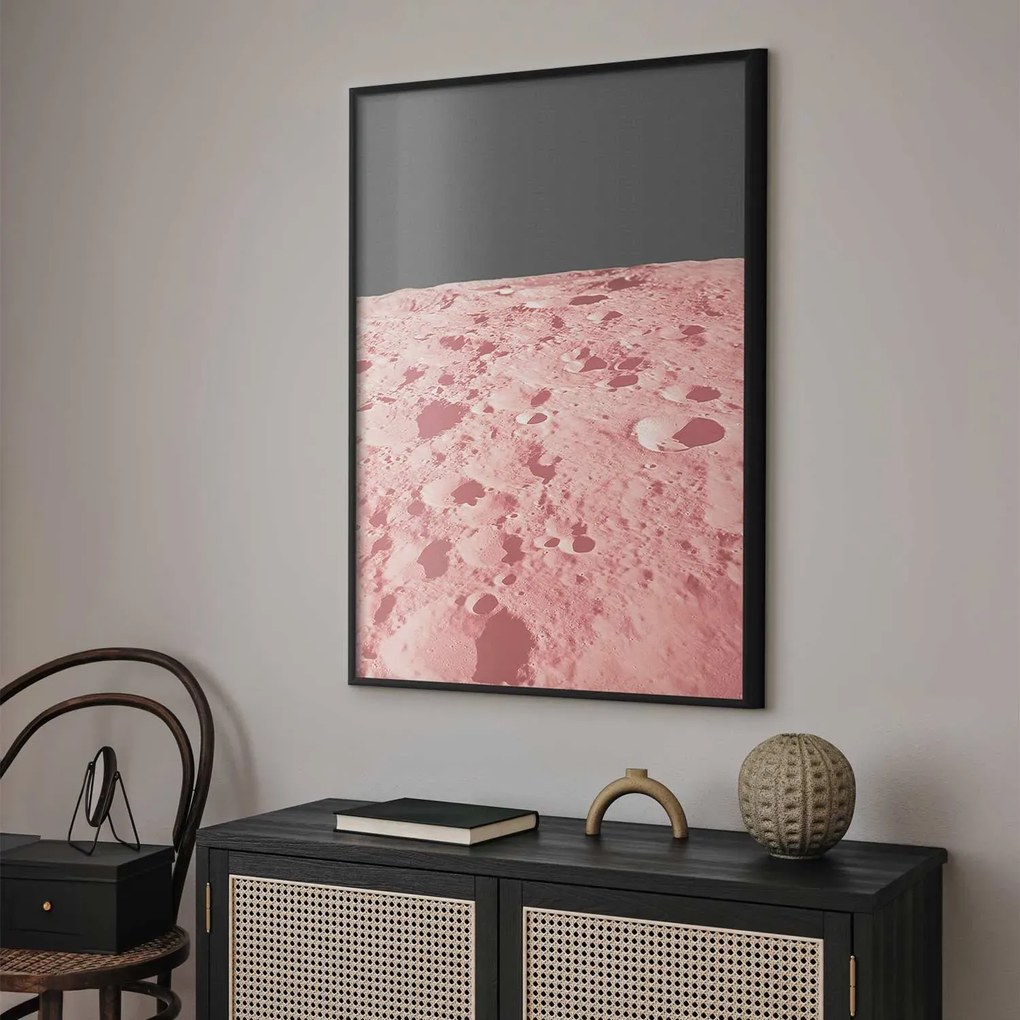 Plakat Różowy księżyc 60x90 cm z ramą czarną bez marginesu ARTGEIST B