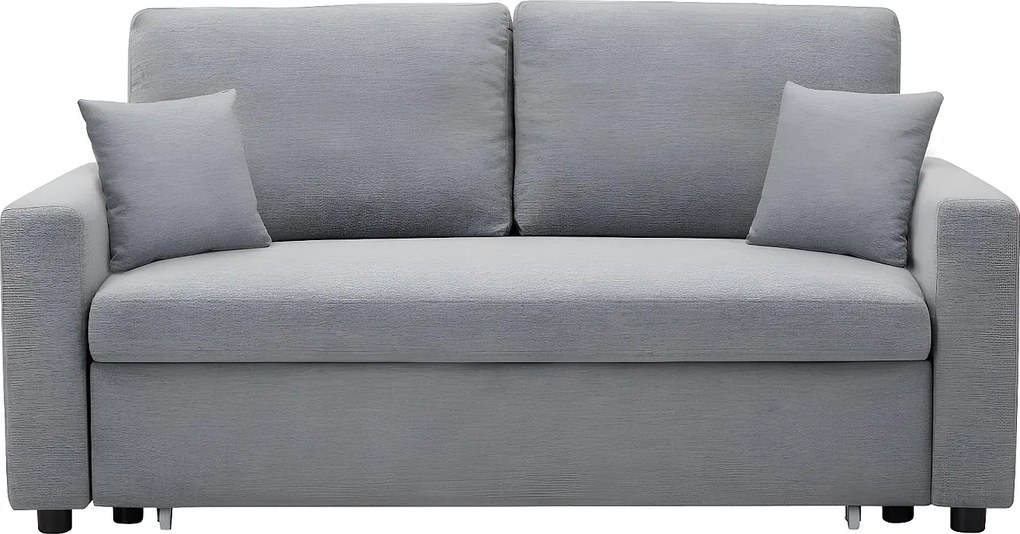 Kanapa 3-osobowa INIZOR z tkaniny, rozkładana – kolor jasnoszary