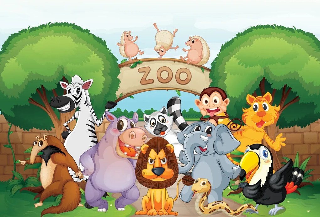 Fototapeta - Wesołe Zoo (196x136 cm)