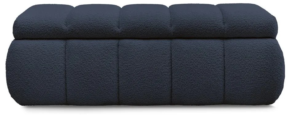 Ciemnoniebieska ławka z materiału bouclé – Bobochic Paris