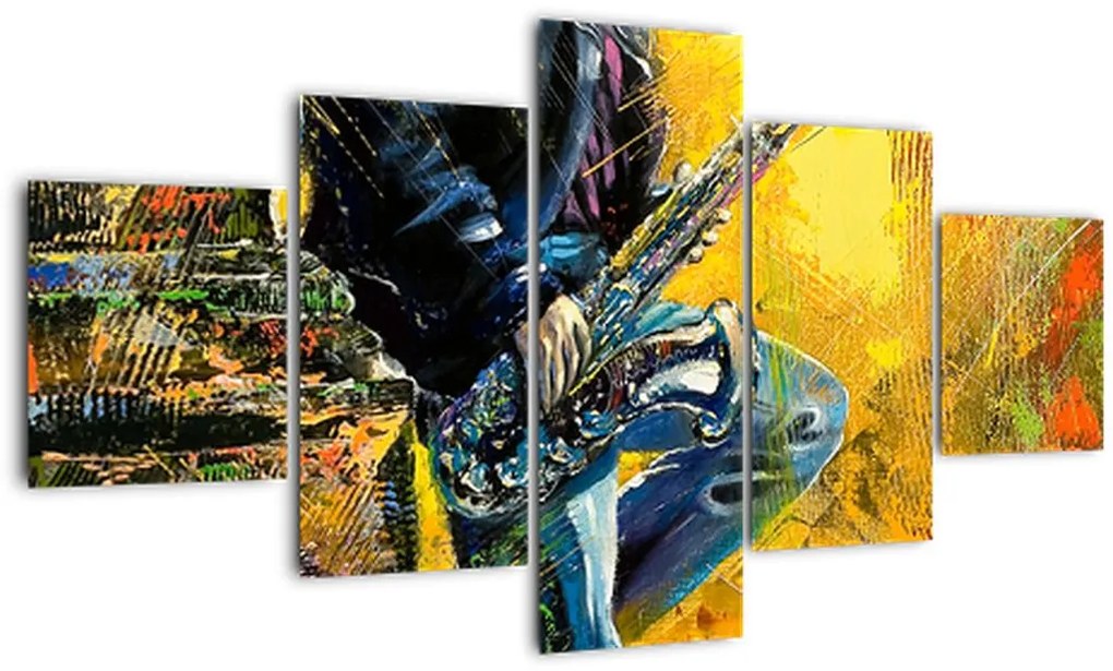 Obraz saksofonisty (125x70 cm)