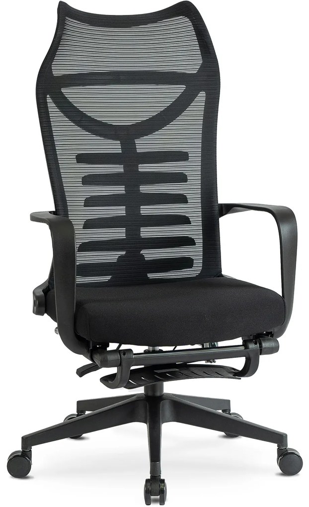 Fotel Biurowy Ergonomiczny Obrotowy z Podnóżkiem ACTON Czarny