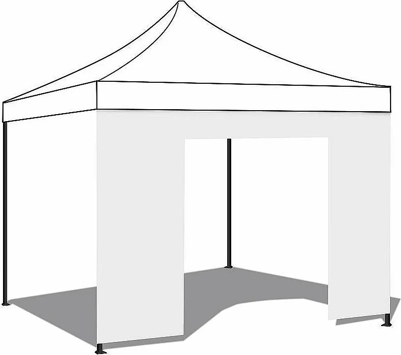 Markiza boczna 2x2m biała, wodoodporna, z drzwiami zwijanymi do altany składanej