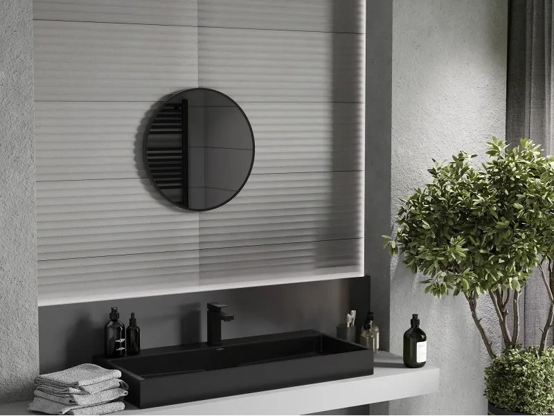 Mexen Loft lustro łazienkowe okragłe 30 cm, rama czarna - 9850-030-030-000-70