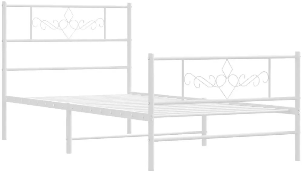 Rustykalne białe łóżko z metalu 90x200 cm - Radina