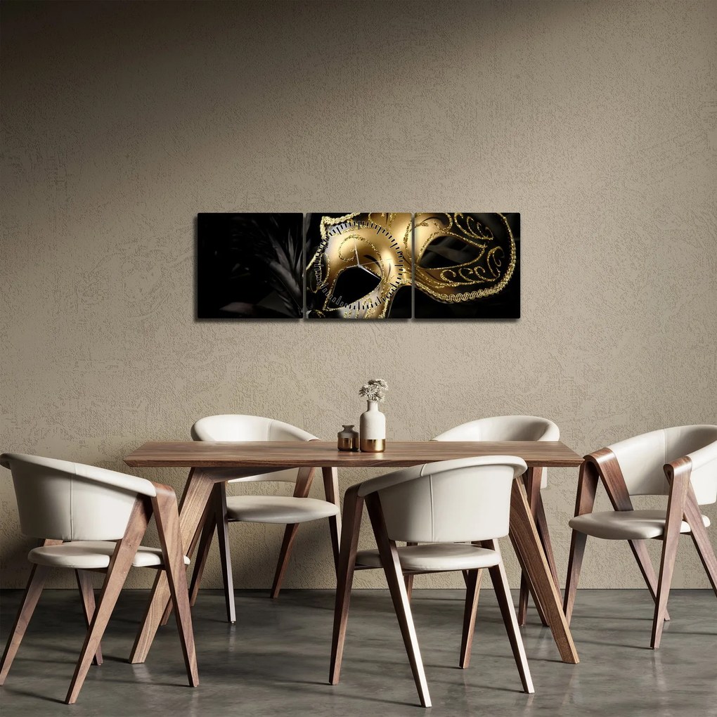 Obraz - Złoty drapak (z zegarem) (90x30 cm)