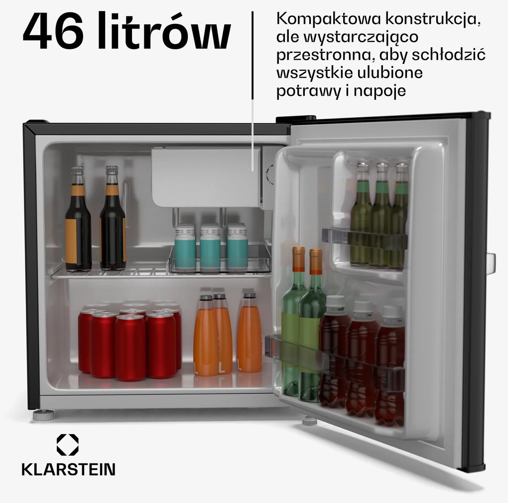 Klarstein Irene 50cm 46L Mini lodówka Czarny