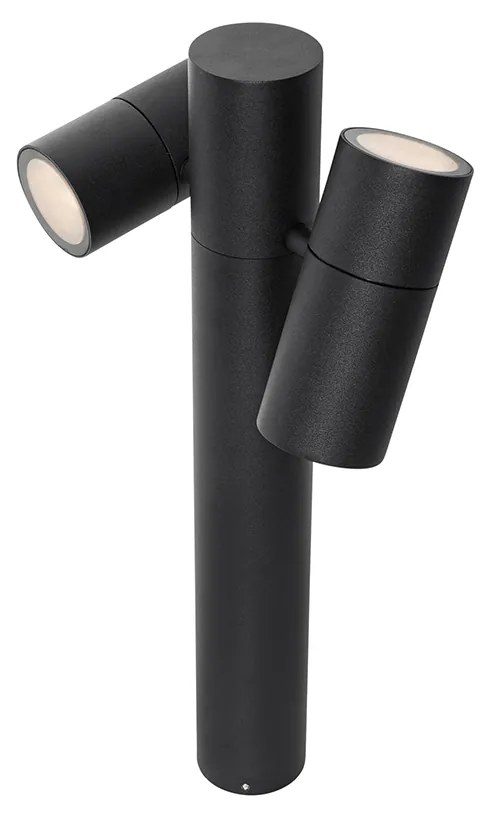 Zewnetrzna Stojąca lampa ogrodowa czarna 50 cm 2-światłowa regulowana - Duo Nowoczesny Oswietlenie zewnetrzne