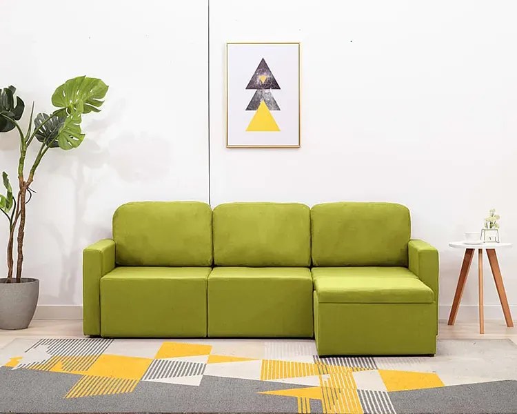 Rozkładana sofa modułowa zielona - Odi 4Q